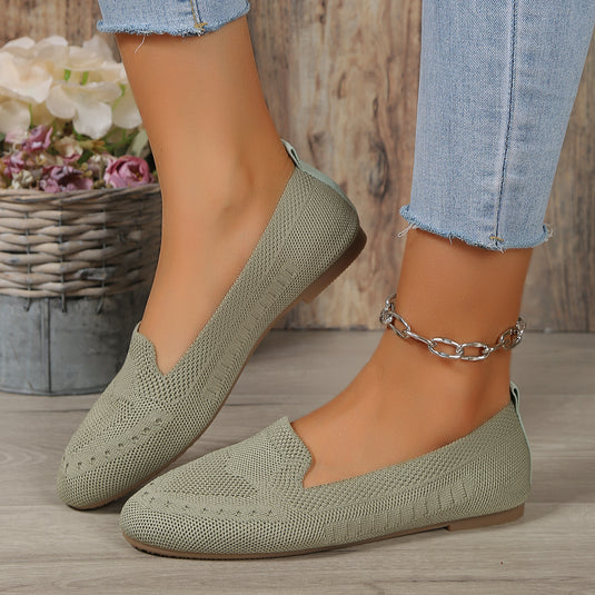 Fly Woven Mesh Low-cut Slip-on Lazy Flat Women's Casual Shoes