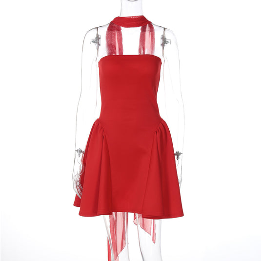 "Sexy Back-Zip Tube Mini Dress – Partywear for Women"