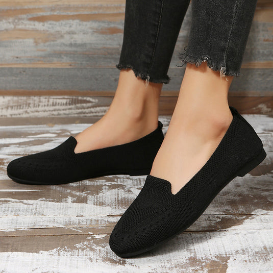 Fly Woven Mesh Low-cut Slip-on Lazy Flat Women's Casual Shoes