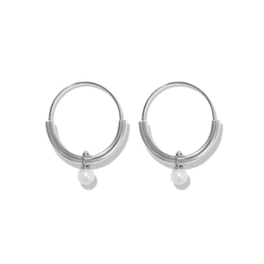 Oval Pearl Pendant Earrings Light Luxury Advanced Design Sense