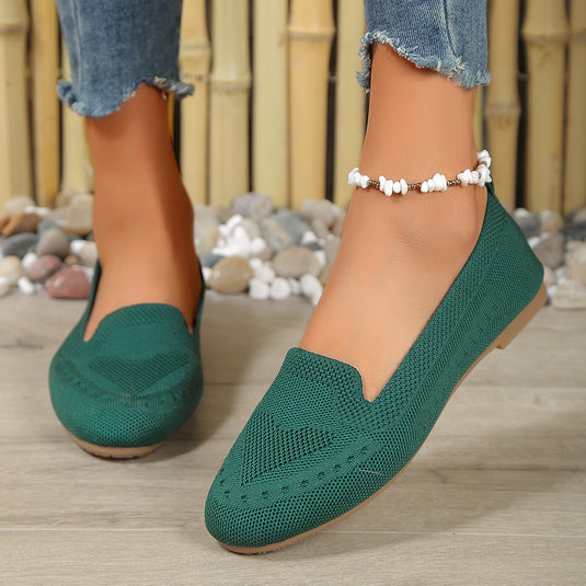 Fly Woven Mesh Low-cut Slip-on Lazy Flat Women's Casual Shoes