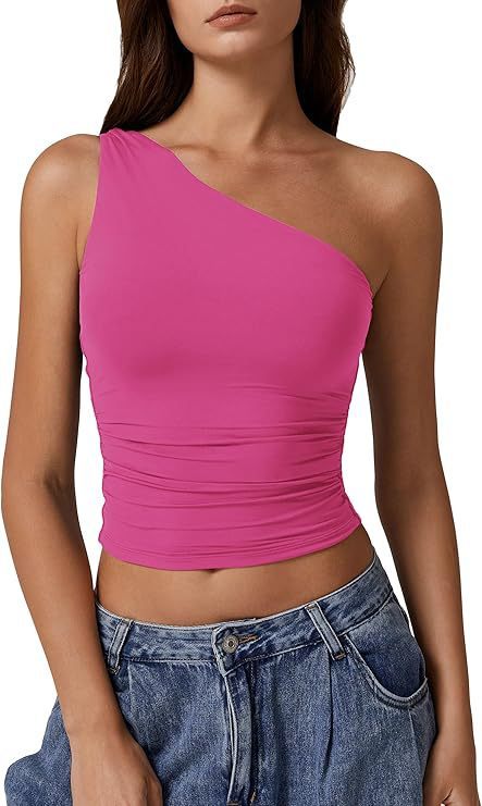 Solid Color Slim Fit Midriff-baring Vest T-shirt