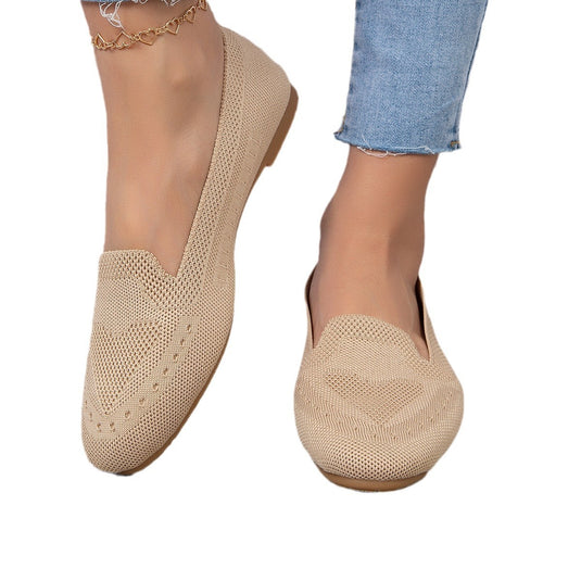 Fly Woven Mesh Low-cut Slip-on Lazy Flat Women's Casual Shoes