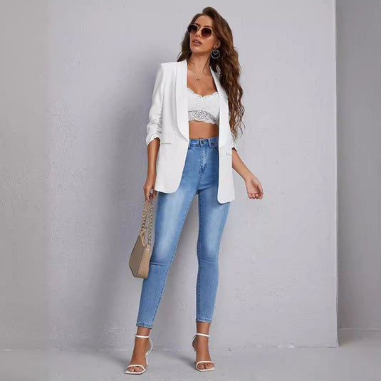 European And American Autumn And Winter Long Sleeves Women's Slim Top