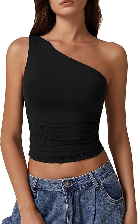 Solid Color Slim Fit Midriff-baring Vest T-shirt