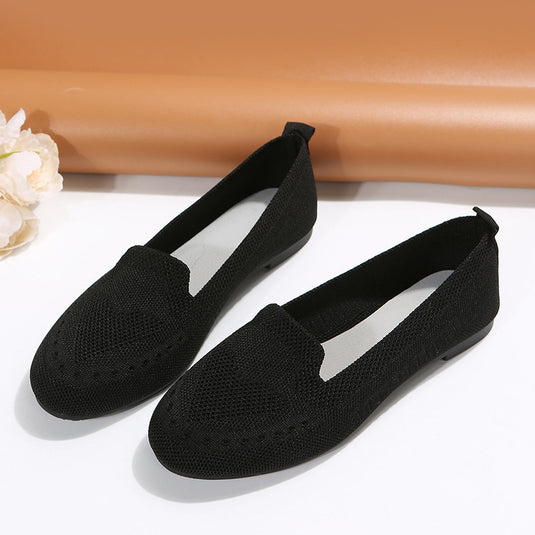 Fly Woven Mesh Low-cut Slip-on Lazy Flat Women's Casual Shoes