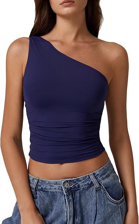 Solid Color Slim Fit Midriff-baring Vest T-shirt