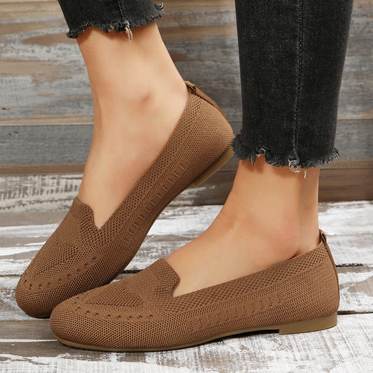 Fly Woven Mesh Low-cut Slip-on Lazy Flat Women's Casual Shoes