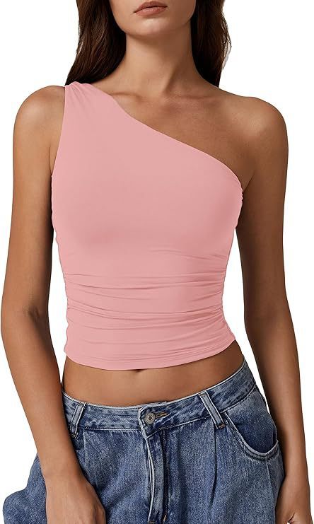 Solid Color Slim Fit Midriff-baring Vest T-shirt