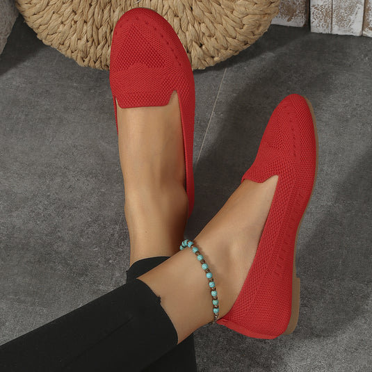 Fly Woven Mesh Low-cut Slip-on Lazy Flat Women's Casual Shoes