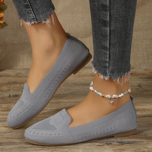 Fly Woven Mesh Low-cut Slip-on Lazy Flat Women's Casual Shoes