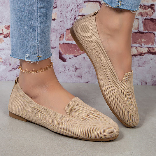 Fly Woven Mesh Low-cut Slip-on Lazy Flat Women's Casual Shoes