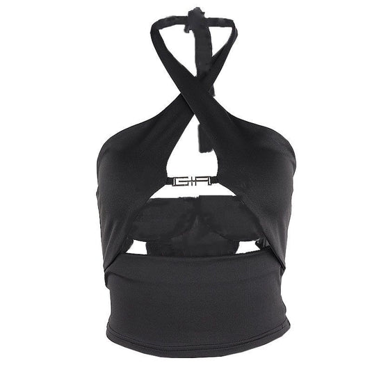 Ins European And American New Products Hollow Cross Halter Vest Women