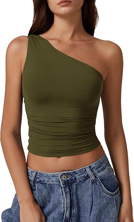 Solid Color Slim Fit Midriff-baring Vest T-shirt