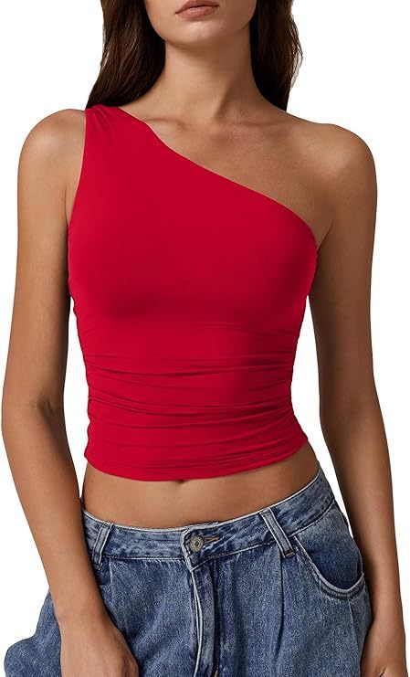 Solid Color Slim Fit Midriff-baring Vest T-shirt